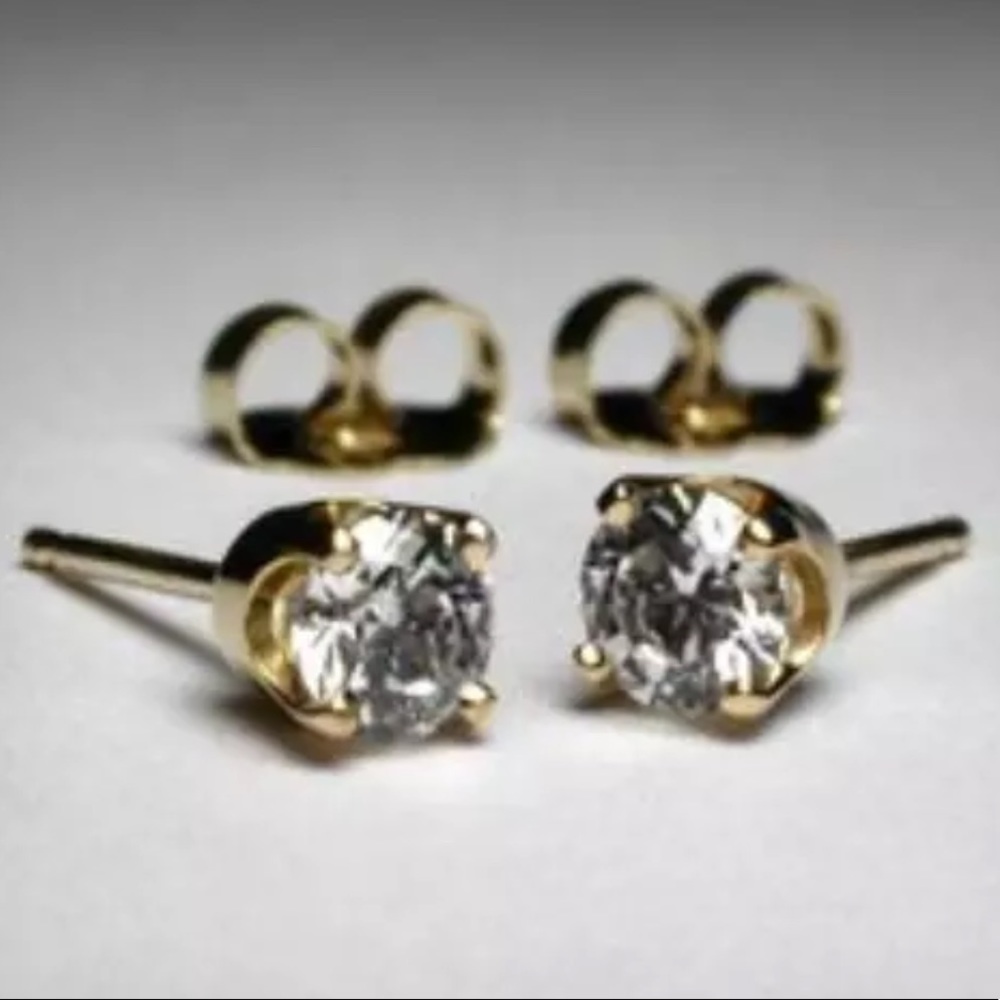 24HRSALE 2 LEFT💎1 CT Natural Diamond 14K Studs - Picture 5 of 6